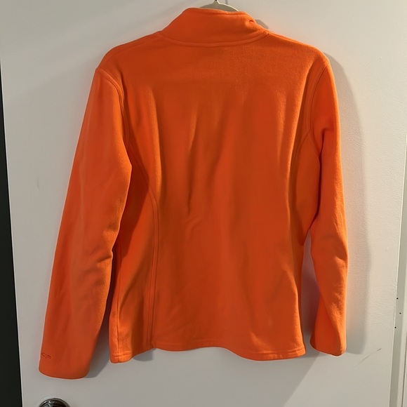 Champion Orange Fleece Pullover 1/4 Quarter Zip Sweater Sweatshirt - Picture 3 of 5